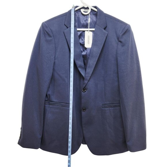 Mens Navy Blue Two-Button Blazer Jacket Coofandy Size L Tailored Fit - Picture 4 of 6